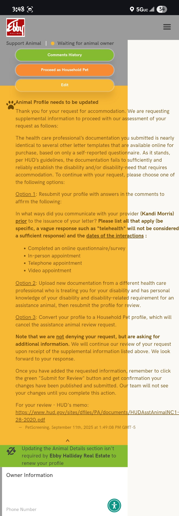 Pet Screening and False Choices